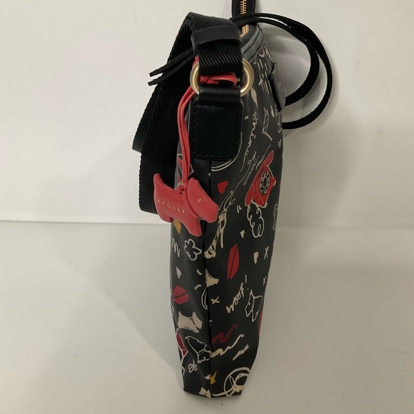 Radley London Sugar & Spice Ziptop Crossbody bag black; charming dog pattern. - Picture 8 of 16